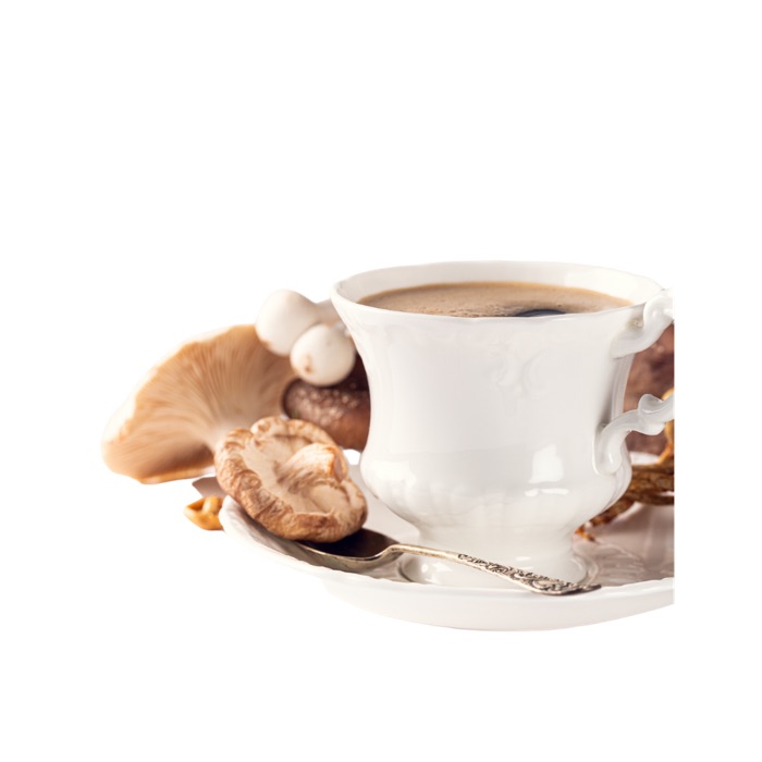 Mushrooms, coffee